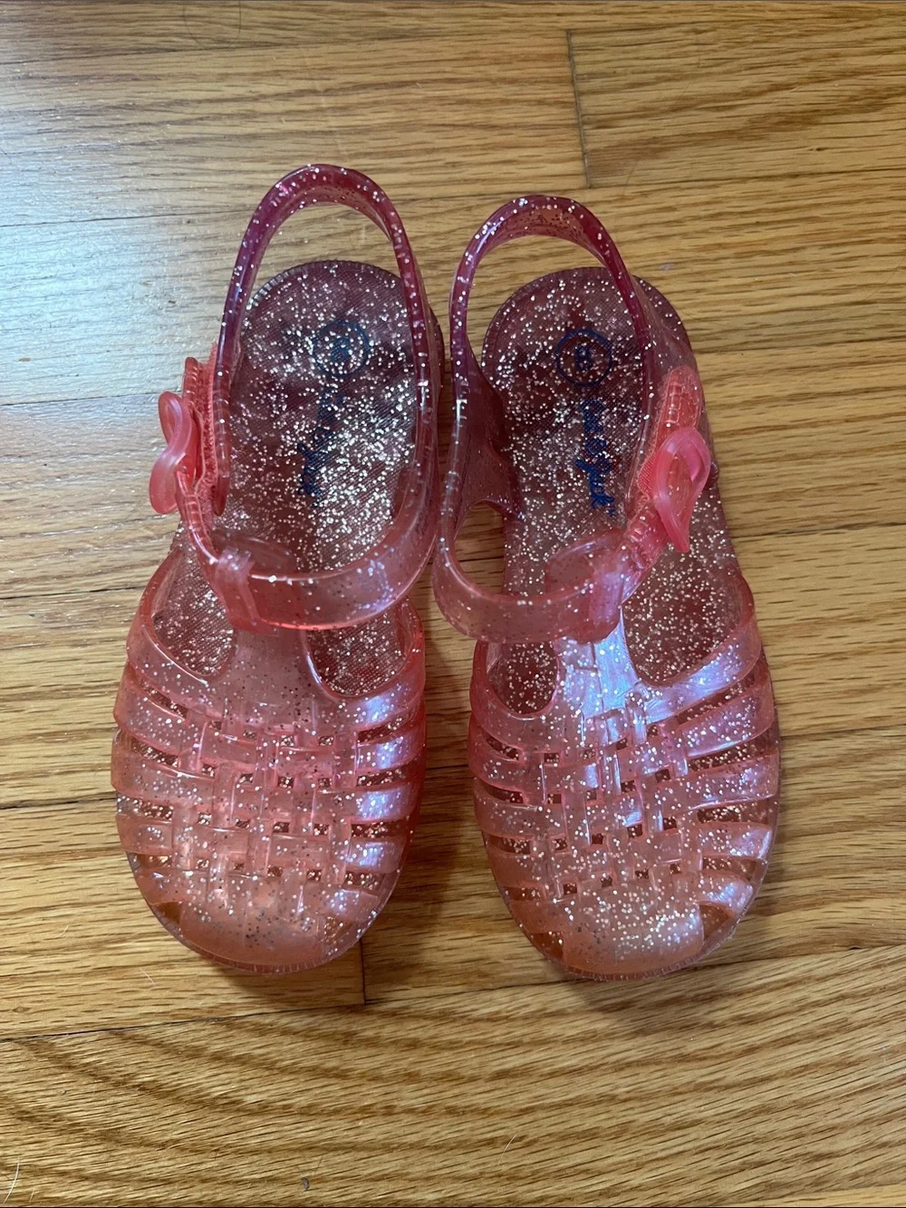 Girls' Pink Glitter Jelly Sandals - size 8